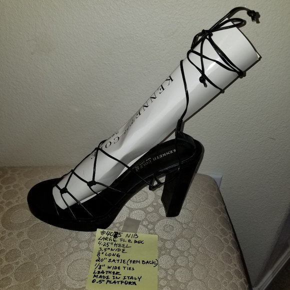 #4025 NIB Kenneth Cole Black Leather Gladiator 7.5 - Picture 1 of 16